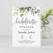 緑モダンのボホの葉のバチェロレッテ週末 招待状 (スタンド正面)