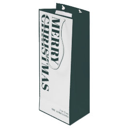 緑モダンのミニマルコンテンポラリー聖降誕祭 ワインギフトバッグ