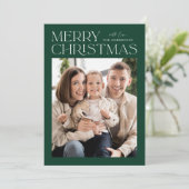 緑モダンのメリークリスマス写真 シーズンカード (スタンド正面)