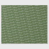 緑モダンのメリークリスマス ラッピングペーパー (フラット)