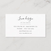 緑モダンのヤシ葉の木 名刺 (裏面)