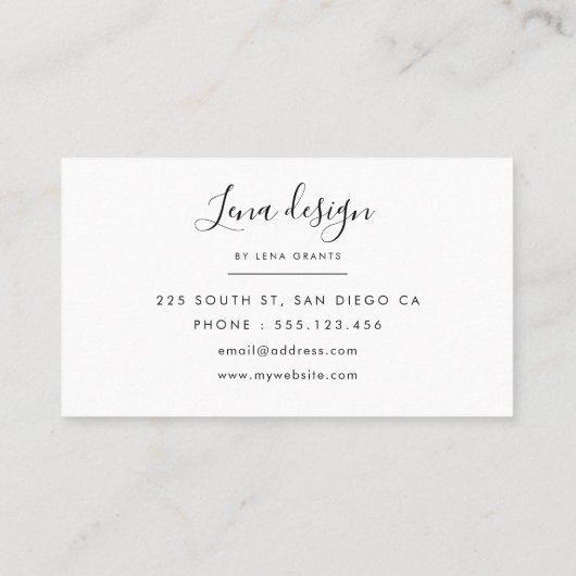 緑モダンのヤシ葉の木 名刺 (裏面)