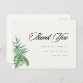 緑モダンのユーカリありがとう ポストカード (正面/裏面)