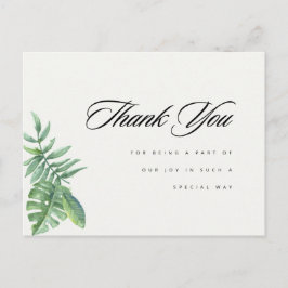 緑モダンのユーカリありがとう ポストカード