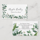 緑モダンのユーカリ幾何学工事業 名刺 (正面/裏面)