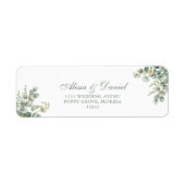 緑モダンのユーカリ結婚の演説 ラベル (正面)