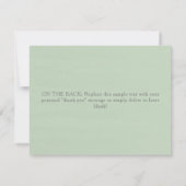緑モダンのユーカリ赤ちゃんシャワーありがとう サンキューカード (裏面)
