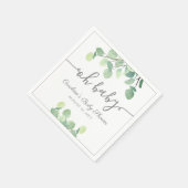 緑モダンのユーカリ赤ちゃんシャワー スタンダードカクテルナプキン (角)