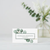 緑モダンのユーカリ 名刺 (スタンド正面)