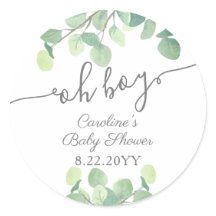 緑モダンのユーカリOh男の子ベイビーシャワー