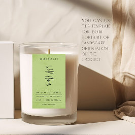 緑モダンのラ素朴ベル 長方形シール