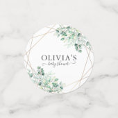 緑モダンの女の子ユーカリ赤ちゃんシャワー コンフェッティ (スモール正面)