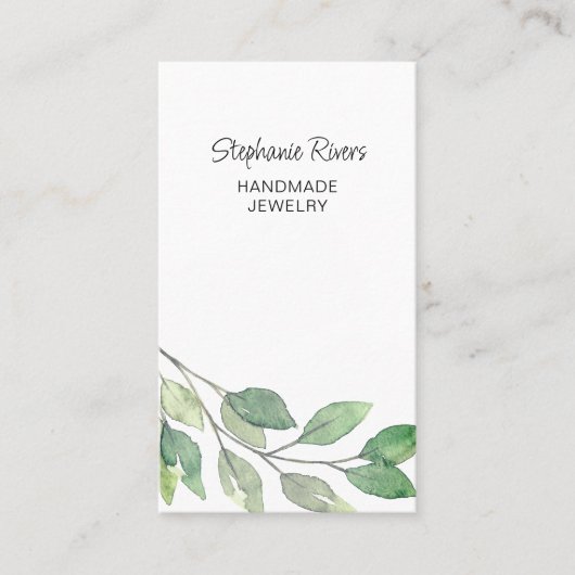 緑モダンの宝石商 名刺 (正面)