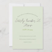 緑モダンの家族写真ベビーシャワー 招待状 (裏面)