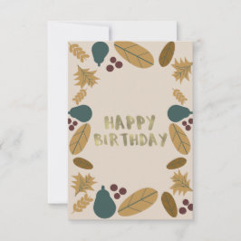 緑モダンの感謝祭縁どの秋誕生日 カード