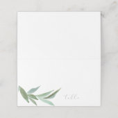 緑モダンの折り畳み座席表 プレイスカード (外部開封)