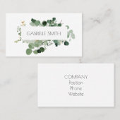 緑モダンの時期のない常緑樹 名刺 (正面/裏面)