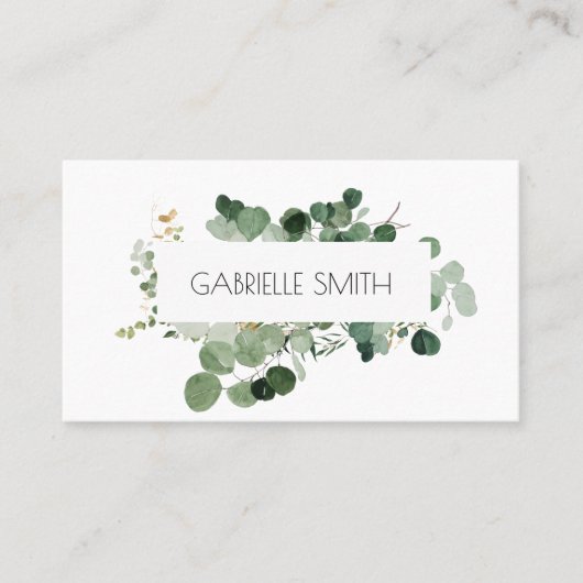 緑モダンの時期のない常緑樹 名刺 (正面)