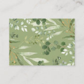 緑モダンの森の動物おむつラッフル エンクロージャーカード (裏面)