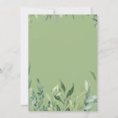緑モダンの植物の葉のリハーサルディナー 招待状 (裏面)