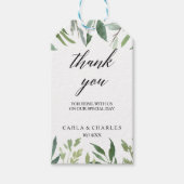 緑モダンの植物株ありがとう ギフトタグ (正面)