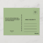 緑モダンの植物株ありがとう ポストカード (裏面)