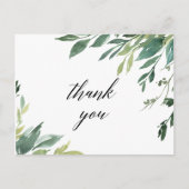 緑モダンの植物株ありがとう ポストカード (正面)