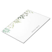 緑モダンの植物葉 ノートパッド (アングル)