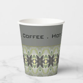 緑モダンの濃い灰色 紙コップ