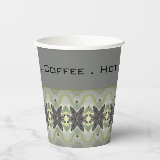 緑モダンの濃い灰色 紙コップ (正面)