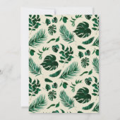 緑モダンの熱帯雨林の葉優雅な結婚式 招待状 (裏面)