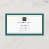 緑モダンの白金ゴールドサンキューカード 名刺 (裏面)