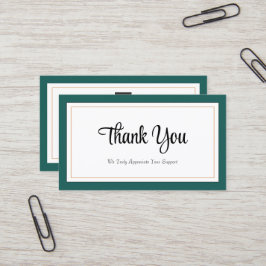 緑モダンの白金ゴールドサンキューカード 名刺