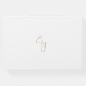 緑モダンの結婚イニシャル付きのゲストブック。 ゲストブック (裏面)