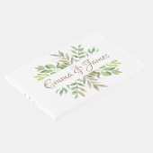 緑モダンの結婚イニシャル付きのゲストブック。 ゲストブック (コーナー)