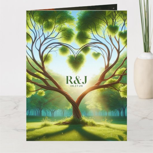 緑モダンの結婚写真サンキューカードの追加 サンキューカード (正面)