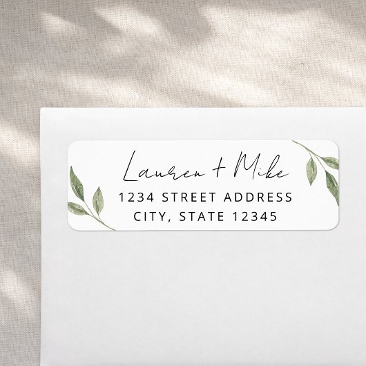 緑モダンの結婚差出人住所ラベル ラベル