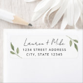 緑モダンの結婚差出人住所ラベル ラベル (インサイチュ)
