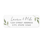緑モダンの結婚差出人住所ラベル ラベル (正面)