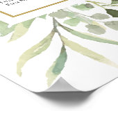 緑モダンの結婚座席表 ポスター (角)