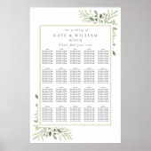 緑モダンの結婚座席表 ポスター (正面)
