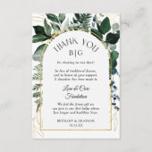 緑モダンの結婚式の引き出物募金カード アドバイスカード (正面)