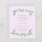 緑モダンの結婚式招待状予算 (正面/裏面)