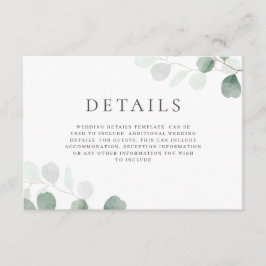 緑モダンの結婚詳細 エンクロージャーカード