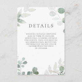緑モダンの結婚詳細 エンクロージャーカード