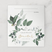 緑モダンの葉が多い熱帯葉ブライダルシャワー プレイスカード (外部開封)