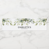 緑モダンの葉のブライダルシャワー ペットボトルラベル (シングルラベル)