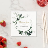 緑モダンの葉の多い熱帯の葉のシック結婚ズ スタンダードカクテルナプキン (インサイチュ)