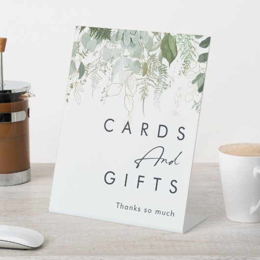 緑モダンの赤ちゃんシャワーカードとギフト 台座サイン (インサイチュ)