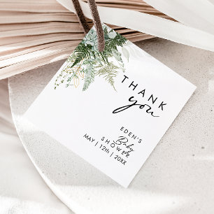 緑モダンの赤ちゃんシャワー広場 フェイバータグ